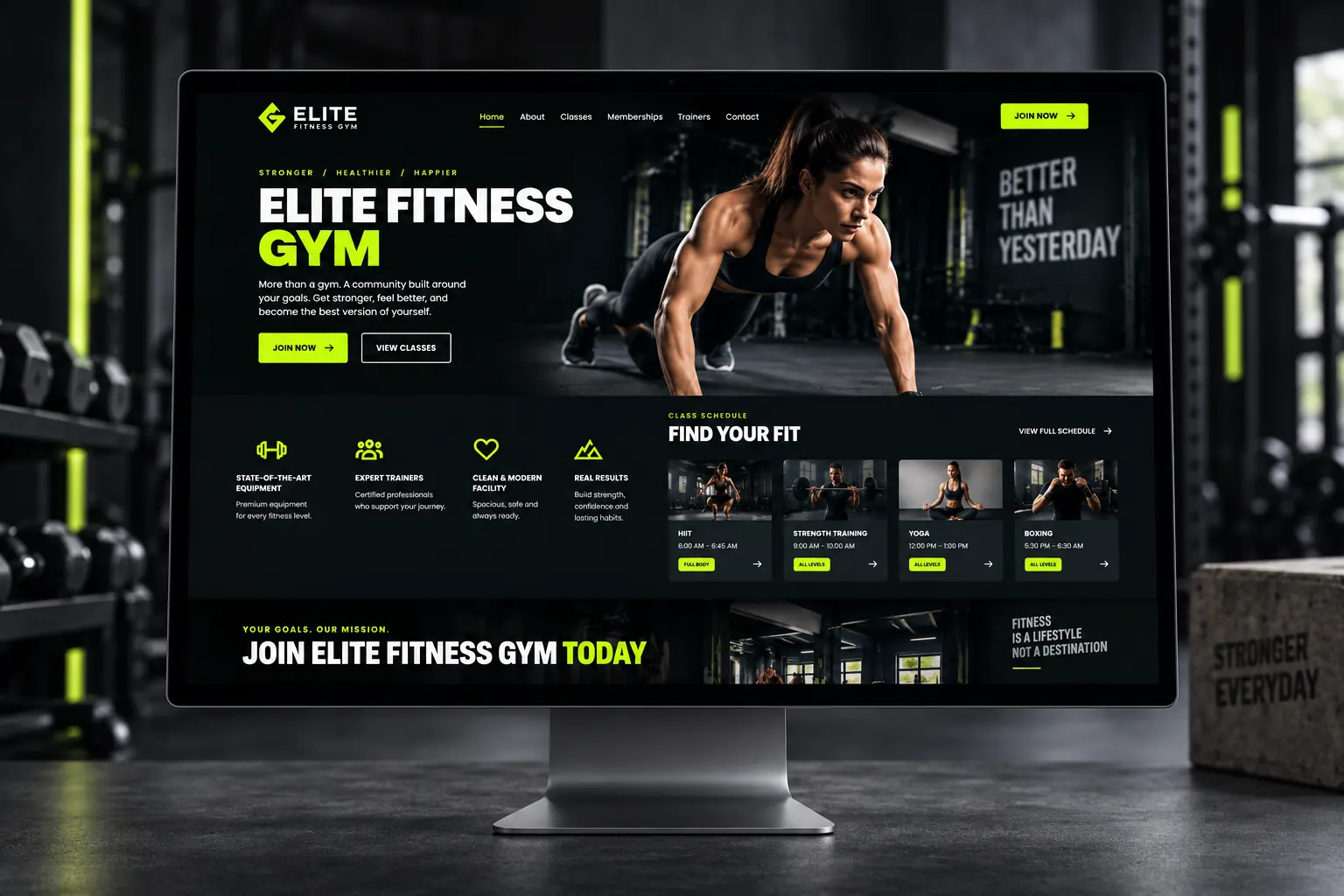 Elite Fitness Gym website design
