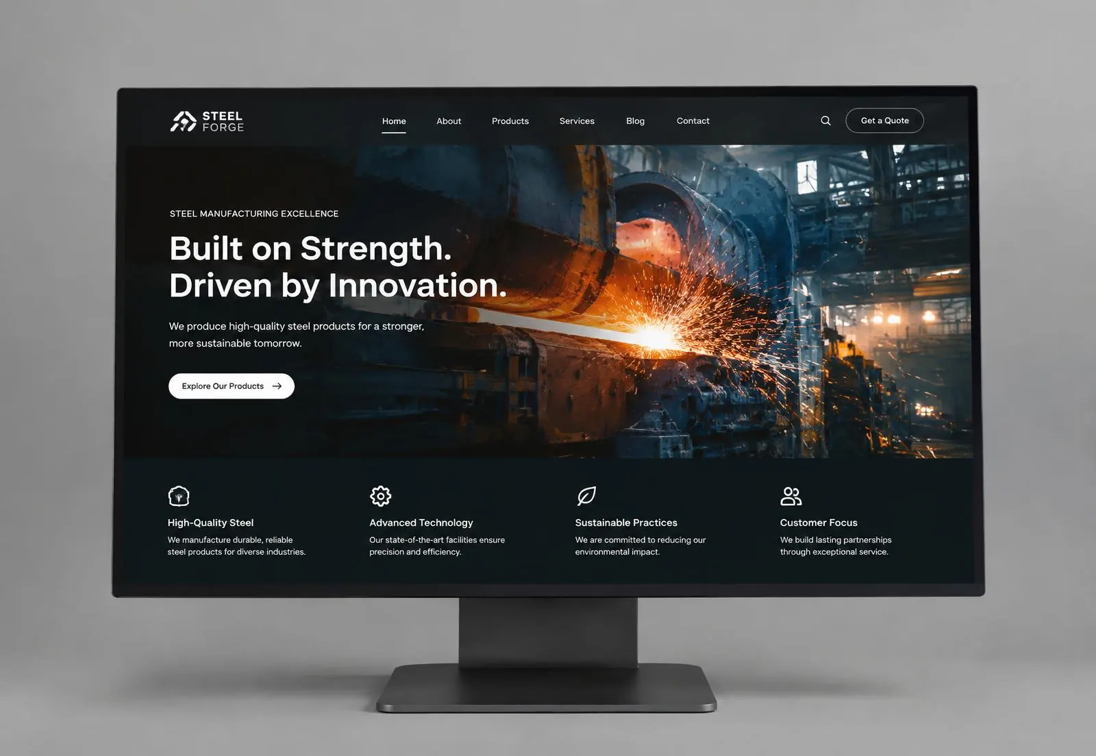 IronForge Industries website design